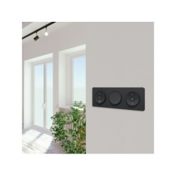 Plaque triple Odace Touch, SCHNEIDER ELECTRIC, anthracite liseré anthracite