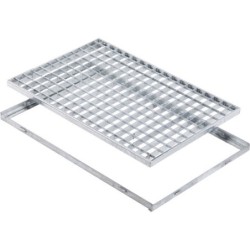 Grille caillebotis et cadre acier galvanise l.40 x L.60 cm MEA