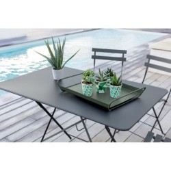 Table de jardin FERMOB Bistro rectangulaire noir 6 personnes