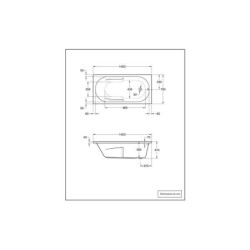 Baignoire rectangulaire, L.140x l.70 cm blanc, SENSEA Access confort