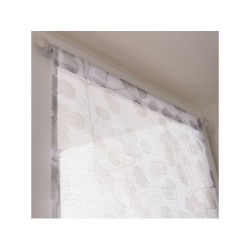 Paire de vitrages tamisant Empreinte blanc l. 45 x H. 120 cm