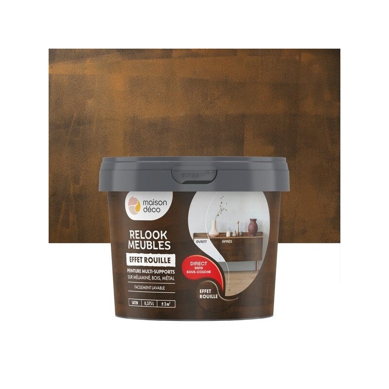 Peinture Relook meuble MAISON DECO effet rouille mat 375 ml