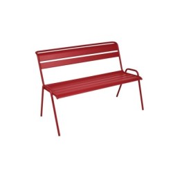 Banc 2 places de jardin FERMOB Monceau en acier rouge