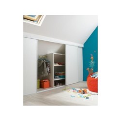 Portes de placard coulissantes, 2 portes, l.120 x H.120 cm, blanc