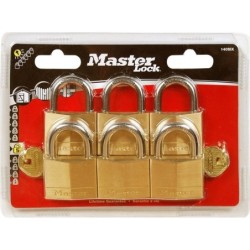 Master Lock 140Eursix Lot De 6 Cadenas À Clé En Laiton, Doré, 6 X 4 X 1,3 Cm