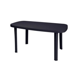 Table Otello en polypropylène, 136 x 82 cm anthracite