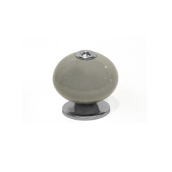 Bouton De Meuble Boule Gris Foncé Porcelaine H.38 X L.40 X P.40 Mm