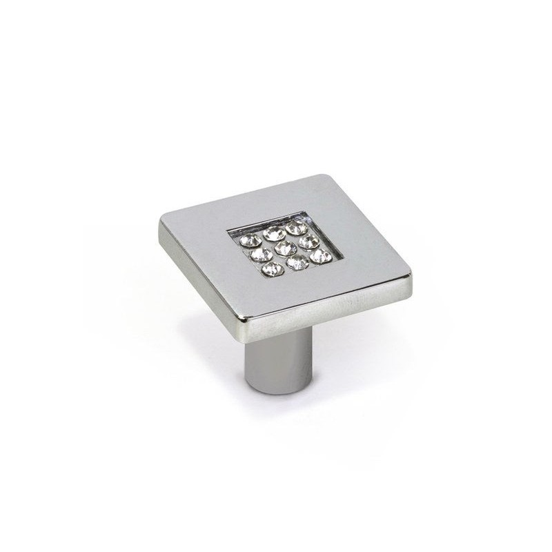 Bouton De Meuble Carré Argent Zamak H.23 X L.28 X P.28 Mm