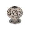 Bouton De Meuble Boule NoirBlanc Porcelaine H.38 X L.40 X P.40 Mm