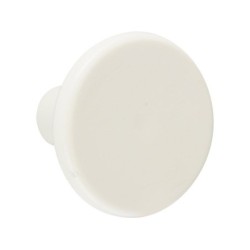 Lot De 6 Boutons De Meuble Rond Blanc Plastique H.27 X L.33 X P.33 Mm