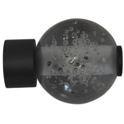 Embout Verre bulle, noir mat, pour tringle à rideau Diam.28 mm INSPIRE