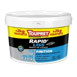 Enduit de lissage en pâte Rapid'liss TOUPRET 15 kg + 2kg gratuit