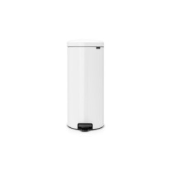 Poubelle de cuisine inox à pédale BRABANTIA, 30 litres, blanc