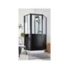 Cabine de douche carrée ARTELO, porte pivot, Ep.6mm L.100 x 100 x H.220 cm, vt/noir