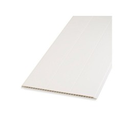 Lambris 3frises pvc l.37.5cm x h.400m x ep.8mm 6m2 blanc mat dumaplast