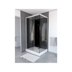 Cabine de douche rectangulaire L.110 x l.80 cm, Eclipse