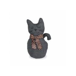 Bloque porte REI chat gris en tissu H.26 cm, 1kg