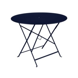 Table de jardin FERMOB Bistro rond bleu abysse, 4 personnes