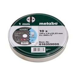 Coffret de 10 meules METABO De tronconnage sp 125 x 1,0 x 22,23 inox