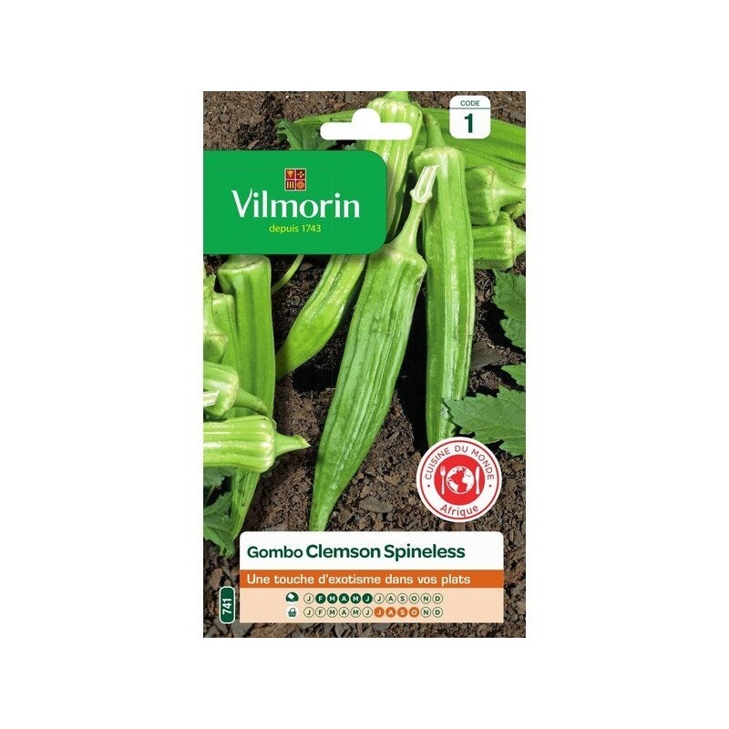 Graines de potager Gombo clemson spineless VILMORIN 15 g