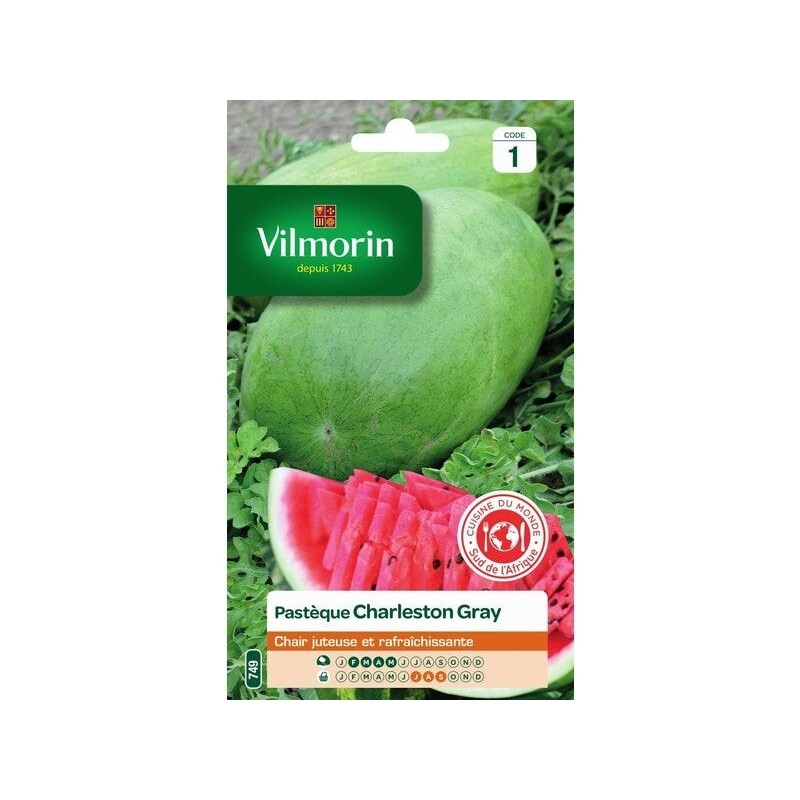 Graines de potager pastèque charleston gray VILMORIN 6 g