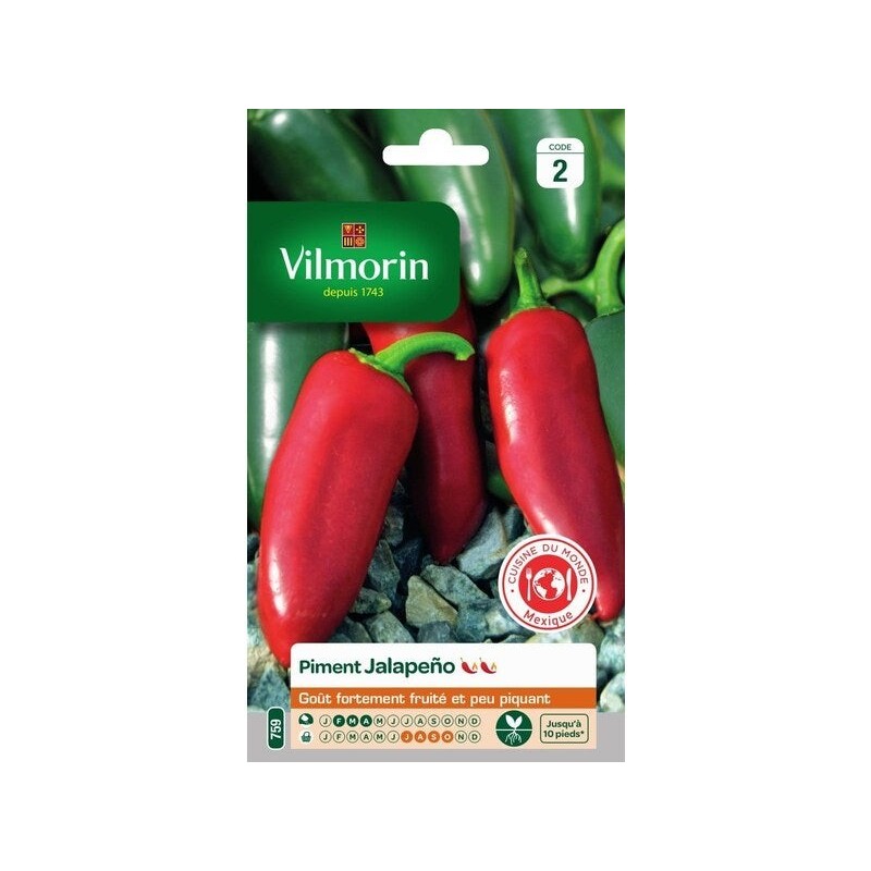 Graines de potager piment jalapeno VILMORIN 0,2 g