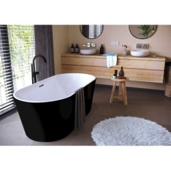 Baignoire îlot l.75 x L.150 cm, noir Anna, BALNEO