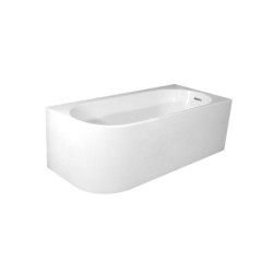 Baignoire semi-îlot l.75 x L.160 cm, blanc Sophia version droite, BALNEO