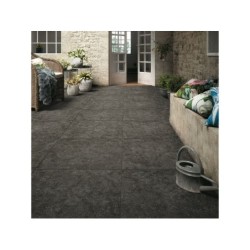 Lot de 2 dalles extérieur effet pierre, bleue anthracite, l.60 x L.60 cm