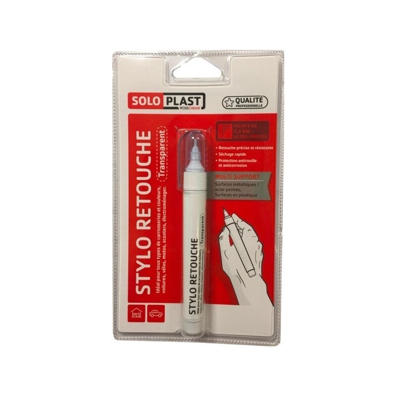 Stylo de retouche carrosserie SOLOPLAST 9ml 45g transparent