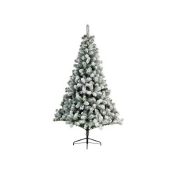 Sapin artificiel impérial enneigé 120cm d.81cm, 220 pointes pied métal d.35