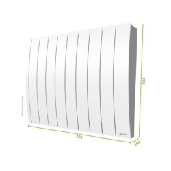 Radiateur électrique horizontal connecté à inertie fluide, SAUTER, blanc, 1500 W