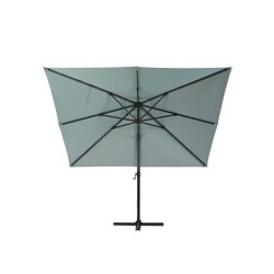 Parasol déporté NATERIAL Aura turquoise carré, L.286 x l.286 cm