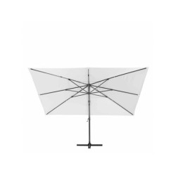 Parasol déporté NATERIAL Aura blanc rectangulaire, L.281 x l.386 cm