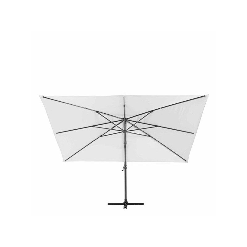 Parasol déporté NATERIAL Aura blanc rectangulaire, L.281 x l.386 cm