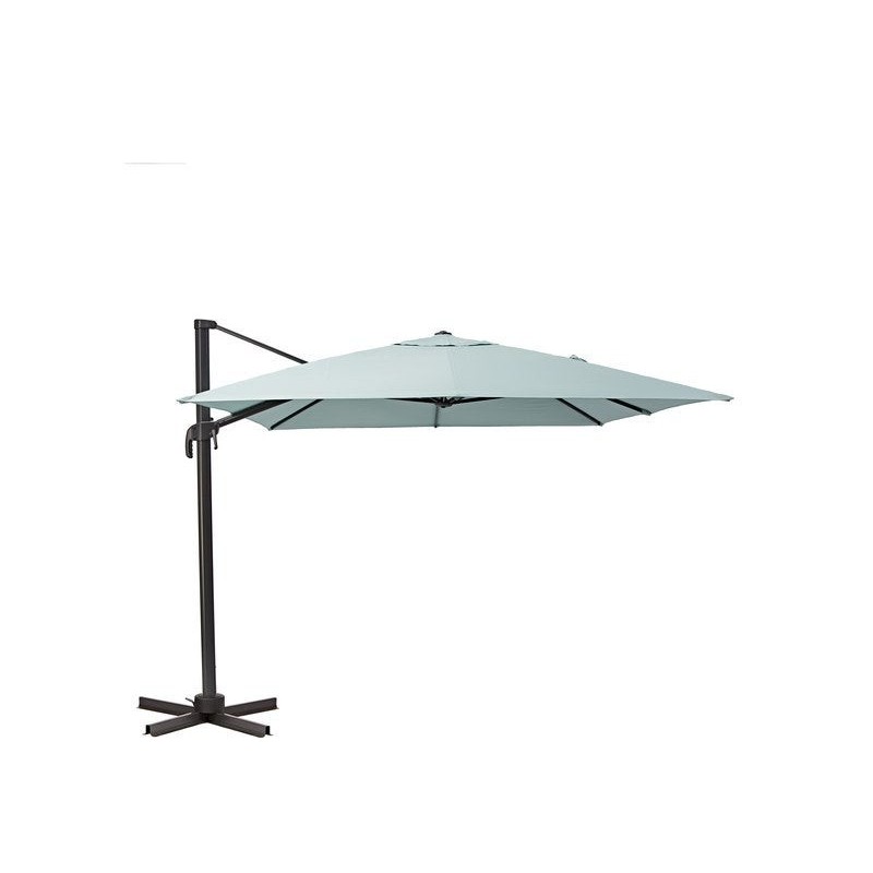 Parasol déporté NATERIAL Aura taupe rectangulaire, L.386.5 x l.281 cm