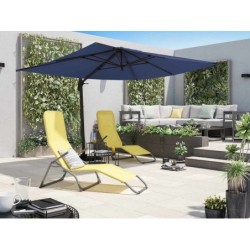 Parasol déporté NATERIAL Aura bleu rectangulaire, L.386 x l.281 cm