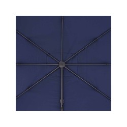 Parasol déporté NATERIAL Aura bleu rectangulaire, L.386 x l.281 cm