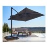 Parasol déporté NATERIAL Sonora anthracite carré, L.288 x l.288 cm