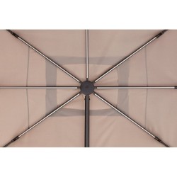 Parasol déporté NATERIAL Sonora led taupe rectangulaire, L.391 x l.282 cm