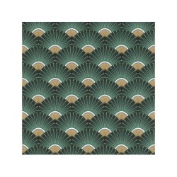 Papier peint vinyle sur intissé Palmettes art deco vert