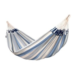 Hamac double de jardin en tissu Brisa bleu rayé