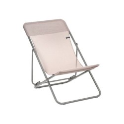 Transat de jardin LAFUMA MOBILIER Batyline en acier rose