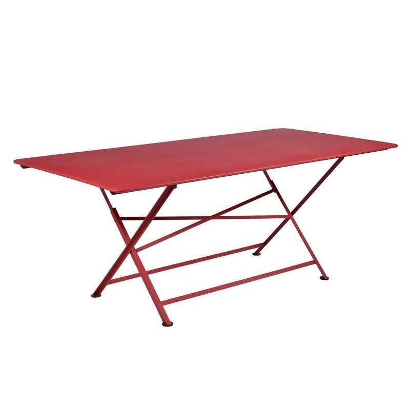 Table de jardin FERMOB Cargo rectangulaire rouge 8 personnes