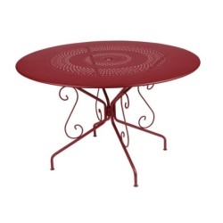 Table de jardin FERMOB Montmartre rond rouge 6 personnes