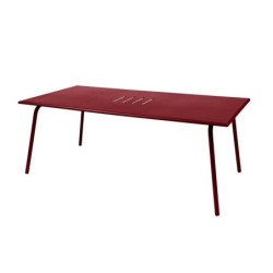 Table de jardin FERMOB Monceau rectangulaire rouge 8 personnes