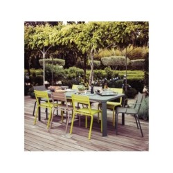 Table de jardin FERMOB Oleron rectangulaire gris orage 8/10 personnes