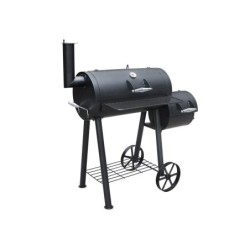 Barbecue fumoir charbon de bois GRILLCHEF 11407, 4 en 1, noir