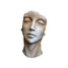 Visage pierre 1/2 rouille Femme, H.115 cm