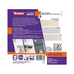 Kit enduit de lissage avec outils TOUPRET Magic' mur degrade 12 kg pate allegee